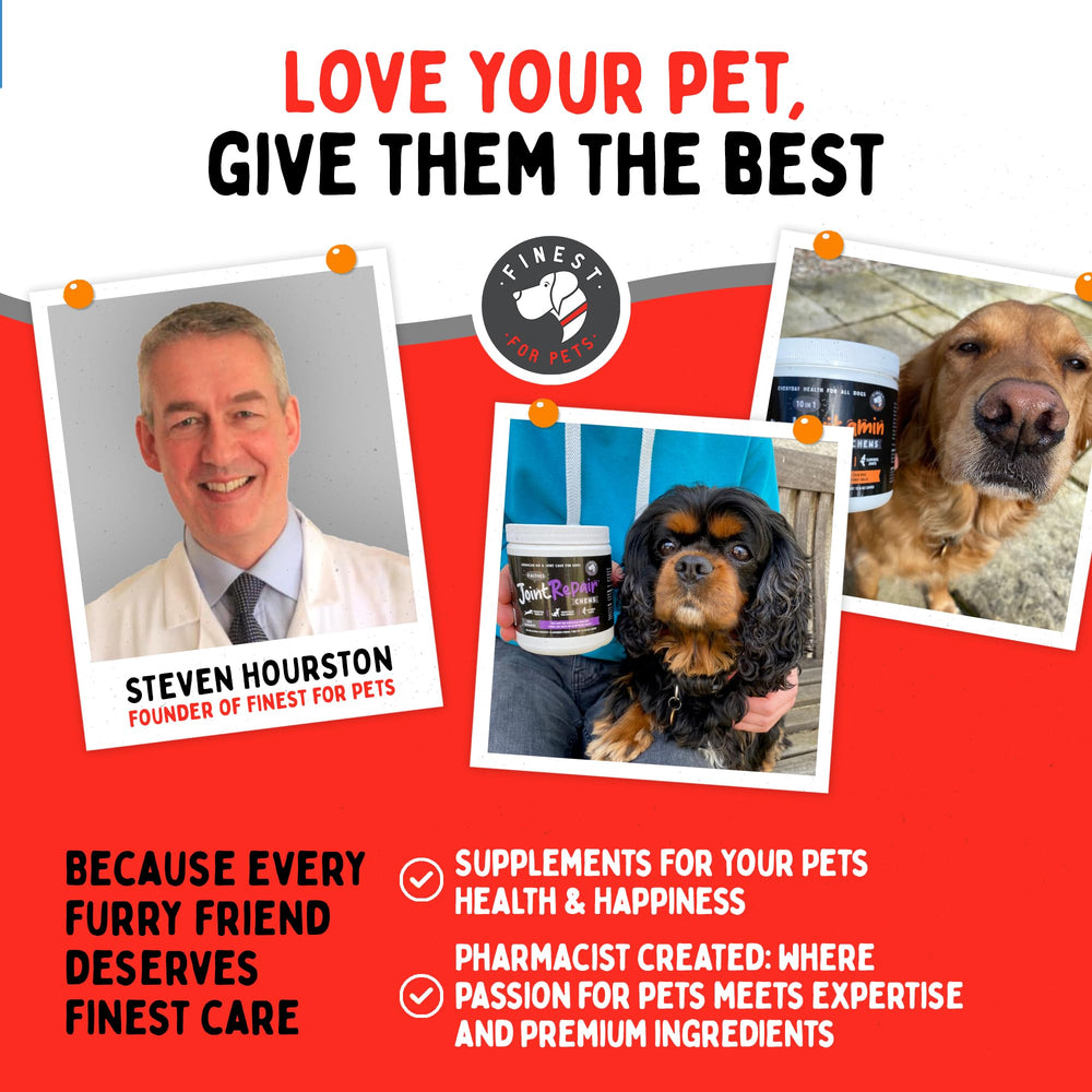 Finest For Pets GMP-certified facility claim on packaging highlights safety standards.