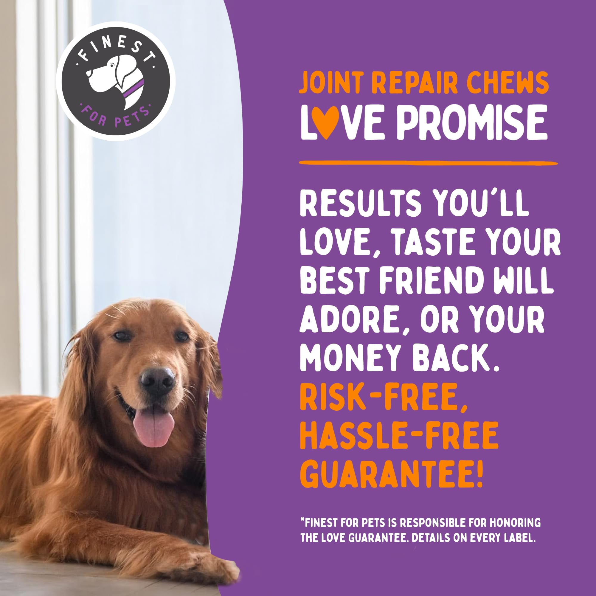 Finest For Pets Joint Repair USA facility note on packaging