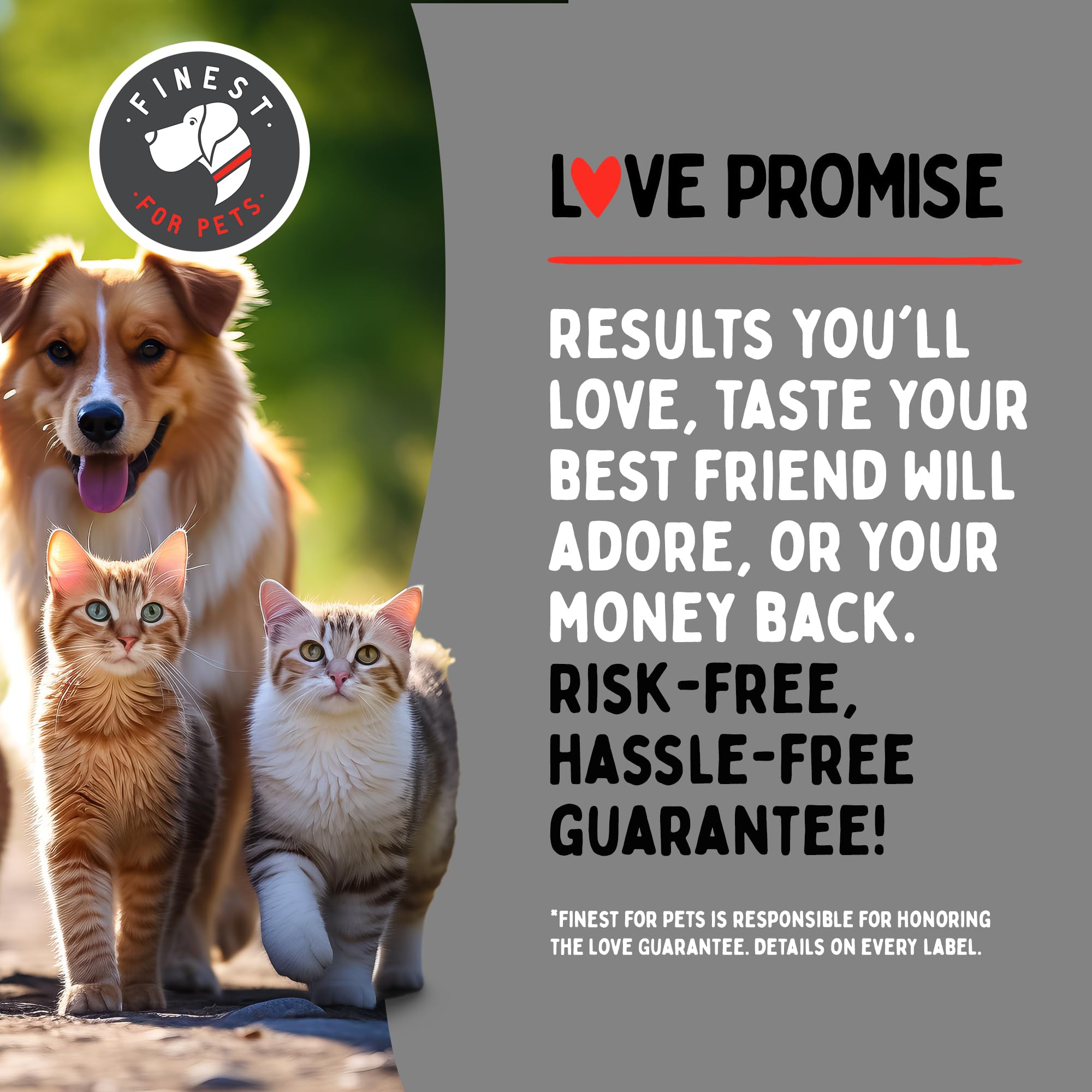 Finest For Pets made-in-usa label confirms premium manufacturing and quality care.
