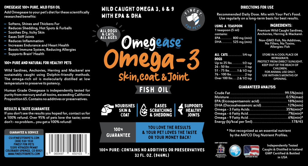 Finest For Pets Omegease meal-mix-topping pour-over for meals