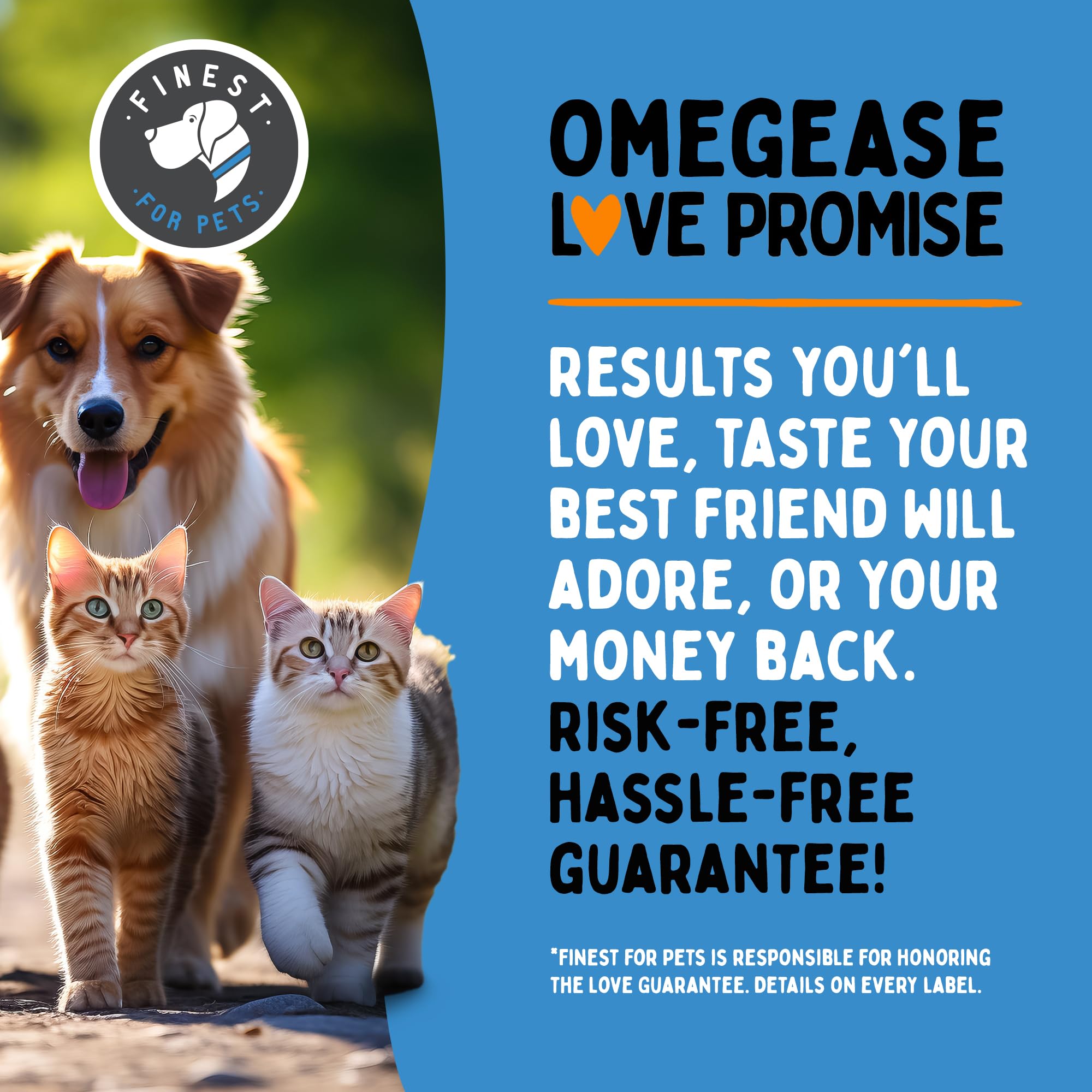 Finest For Pets Omegease skin-coat-brilliance close-up for shine