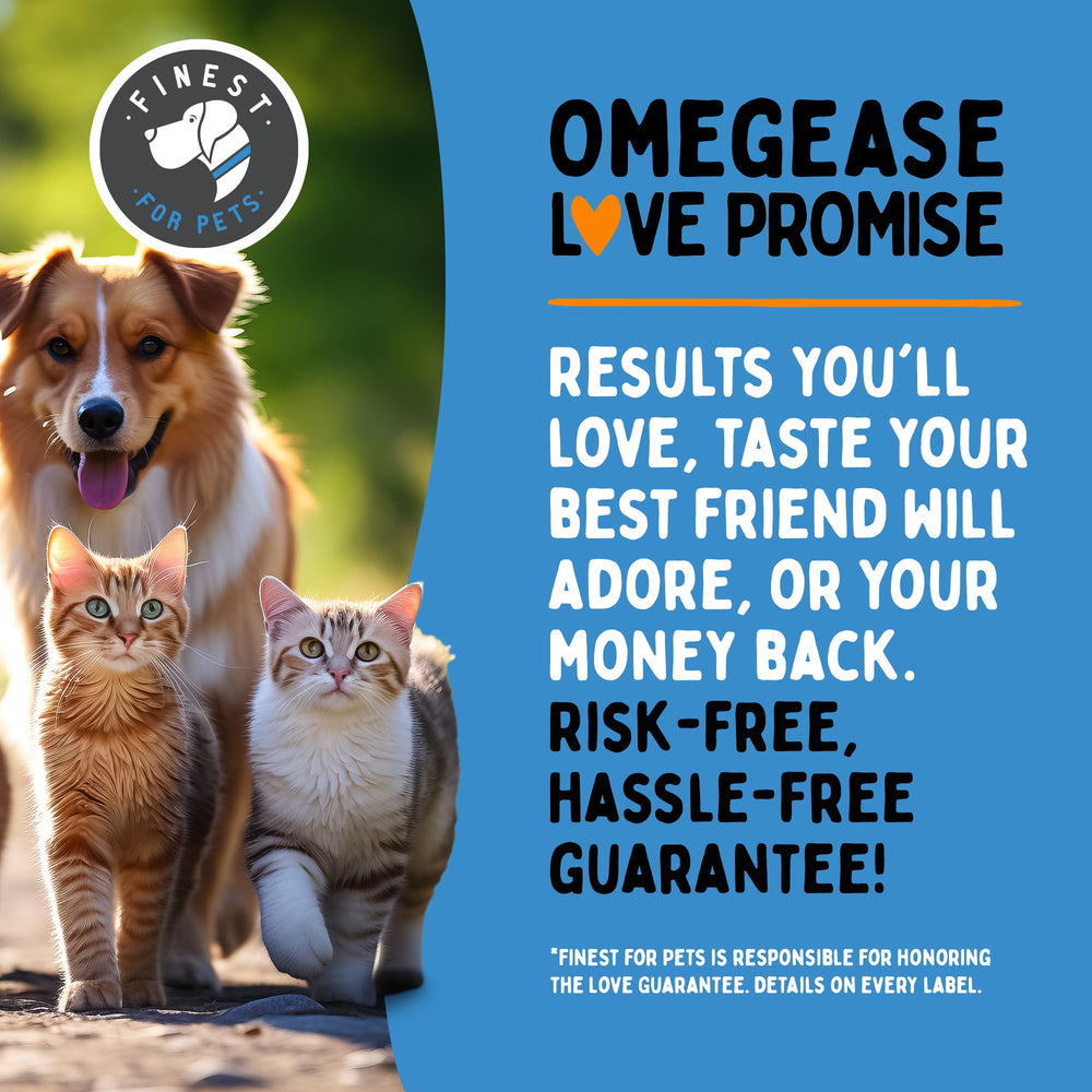 Finest for Pets Omegease USA-made label reassuring quality