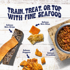 Finfare Sashimi-Grade Salmon highlights ultra-fresh protein for premium training rewards.