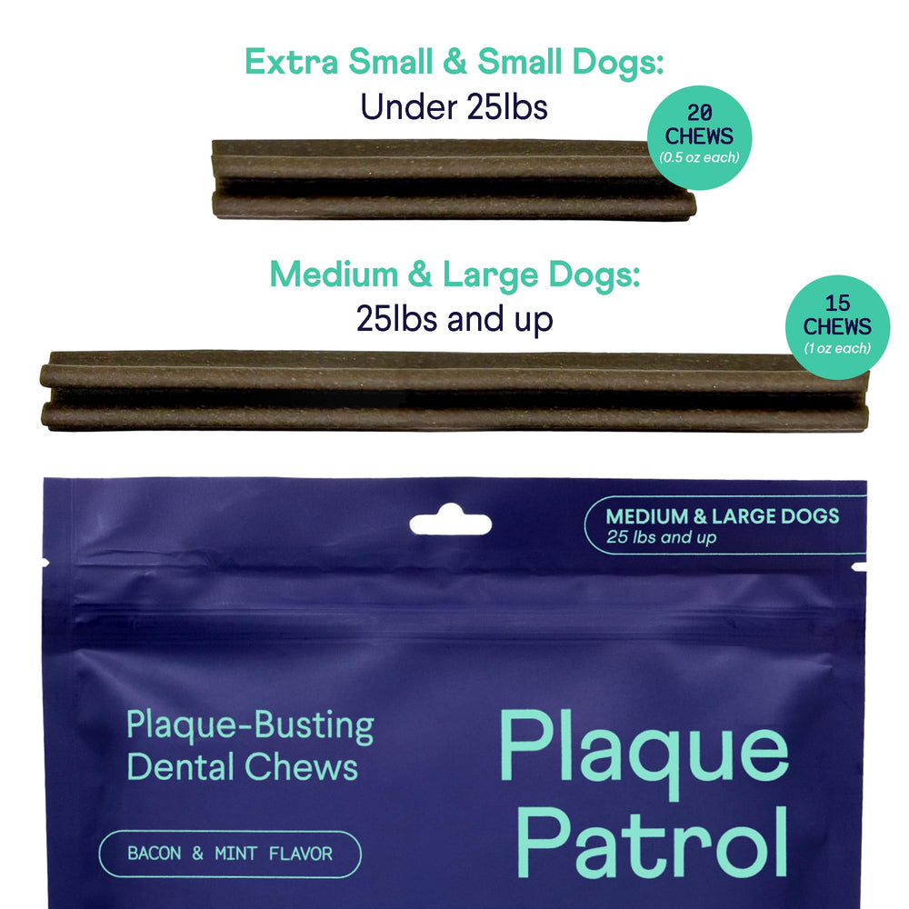 Finn suitable for medium-large dogs 25+ lbs as a daily dental chew