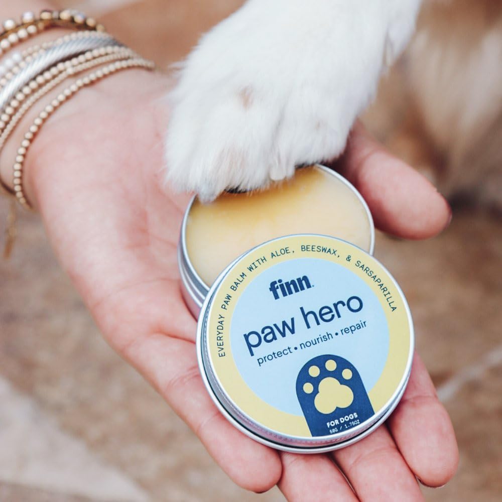 Finn Paw Hero balm soft paw after use shows improved texture.