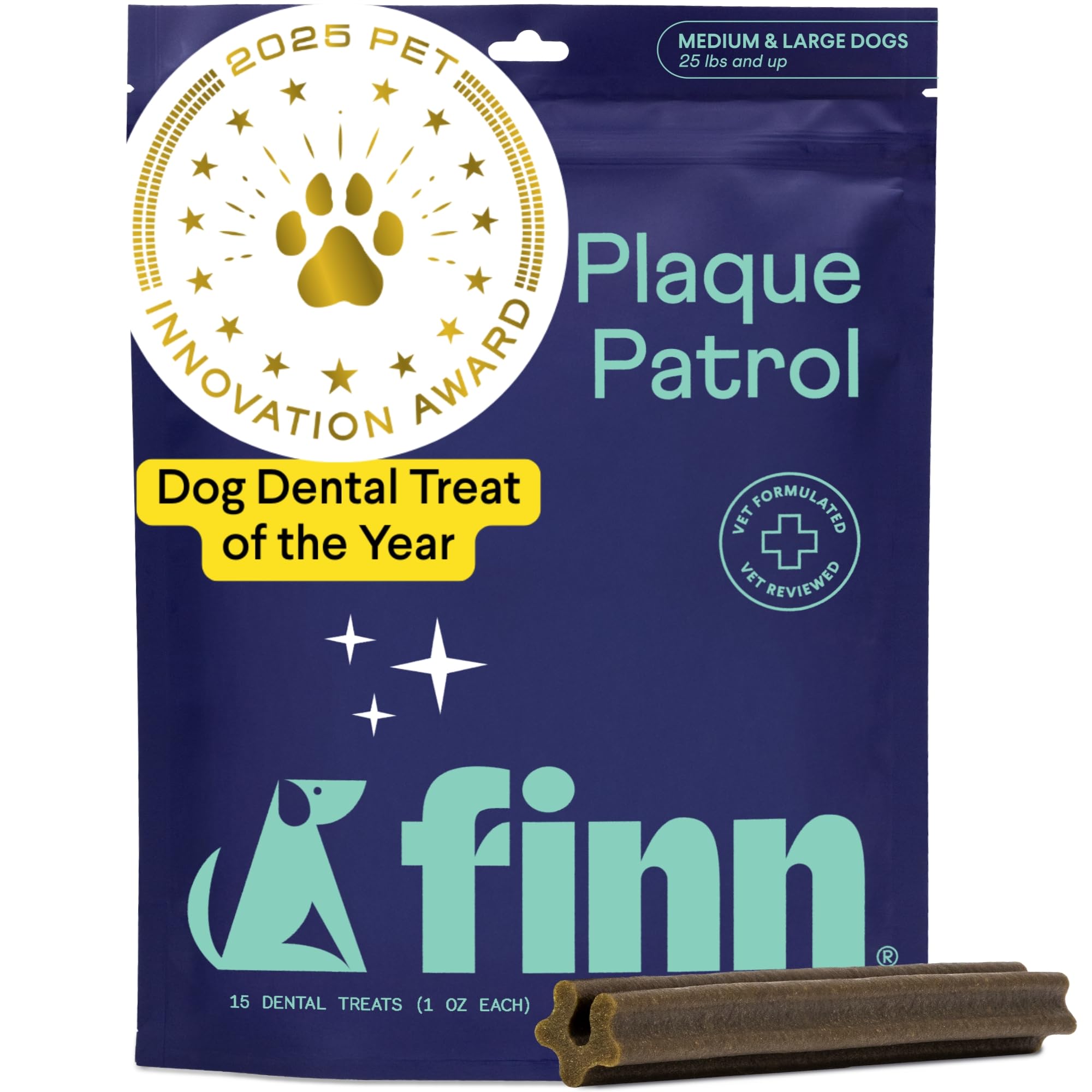 Finn Plaque Patrol dental chews hero pack improves daily dental routine for dogs