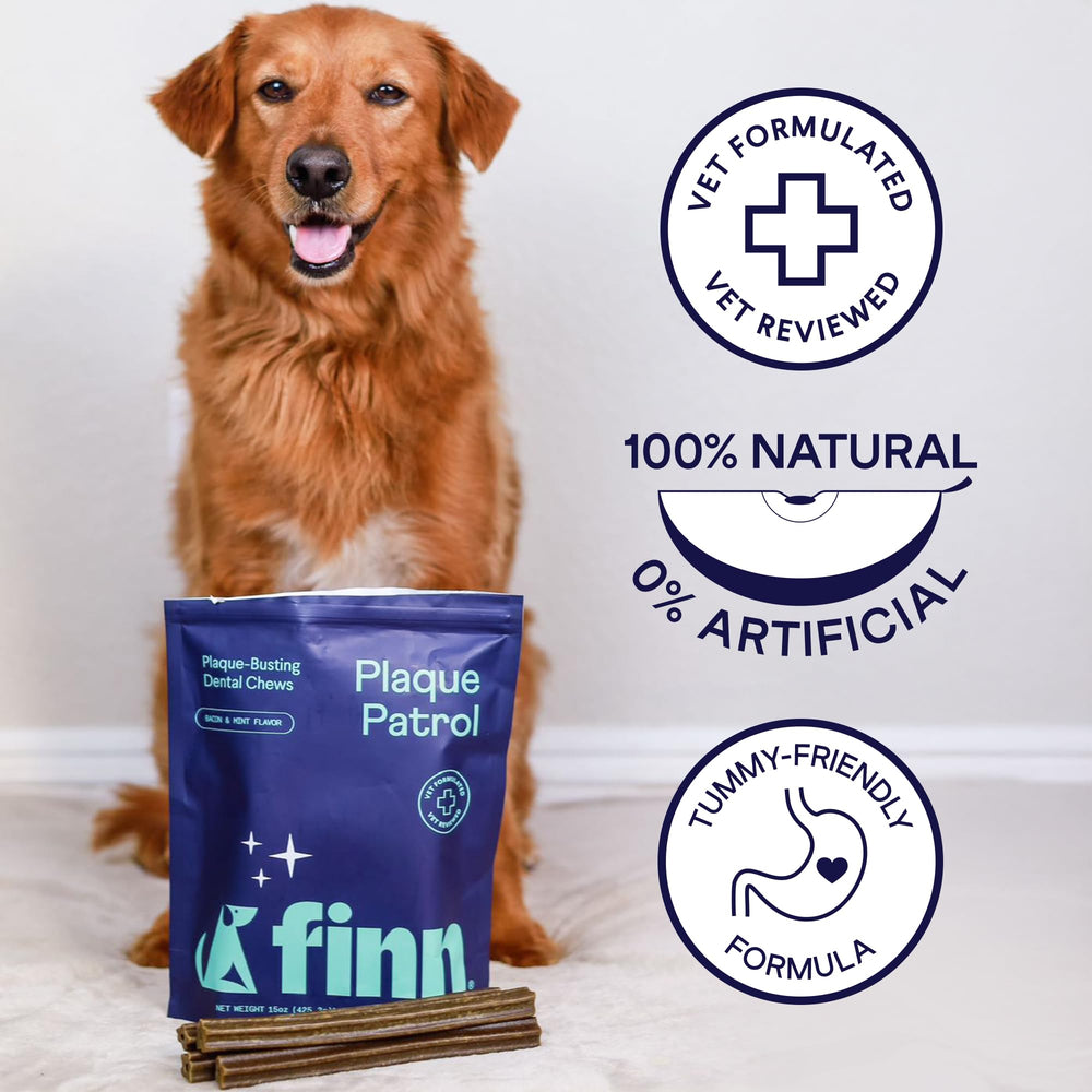 Finn Plaque Patrol powder combo image showing enhanced cleaning potential