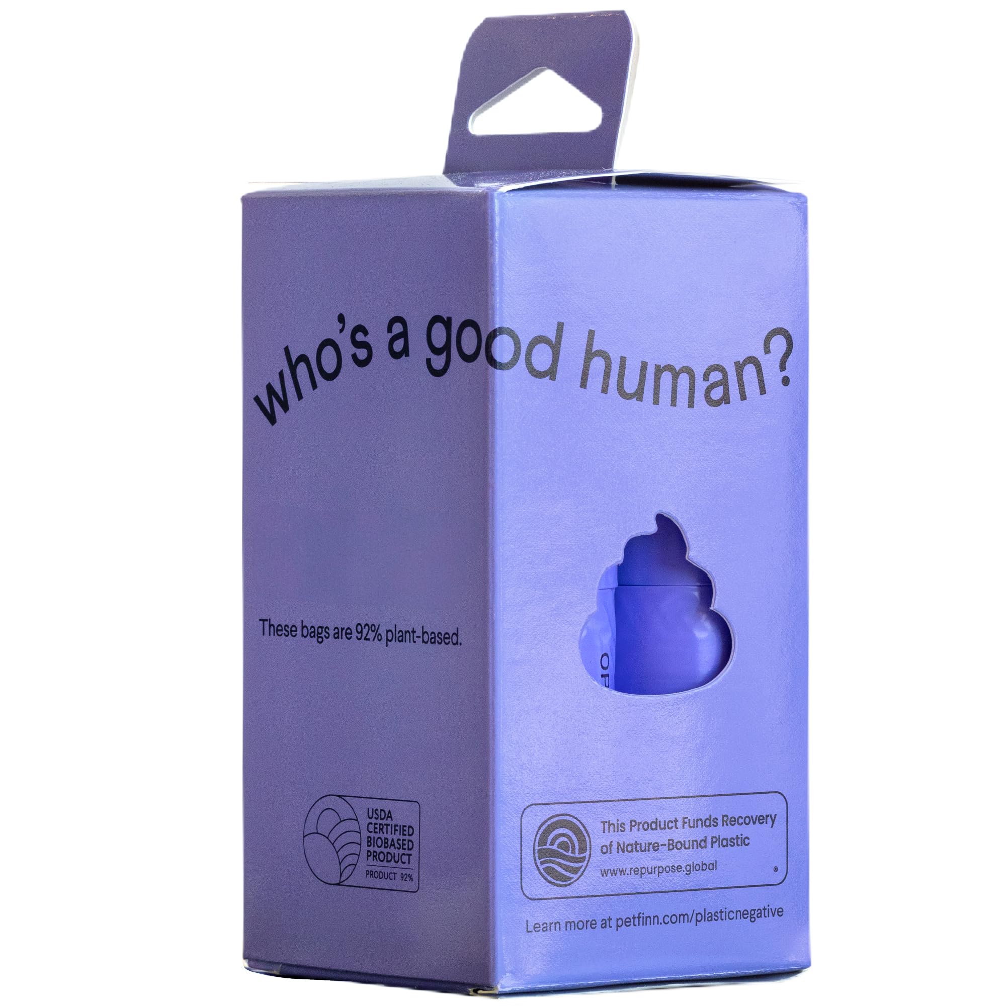 Finn poop bags sized for small to large dogs on walks