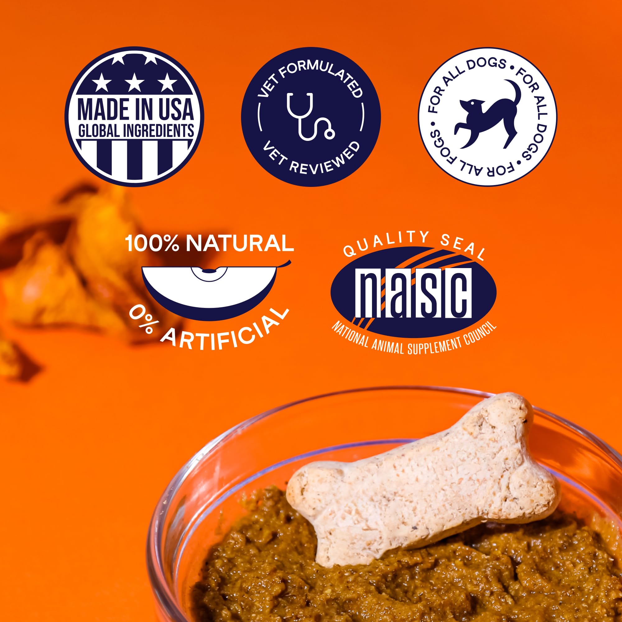 Finn Pumpkin Plus NASC-certified badge emphasizes quality and safety in canine nutrition.