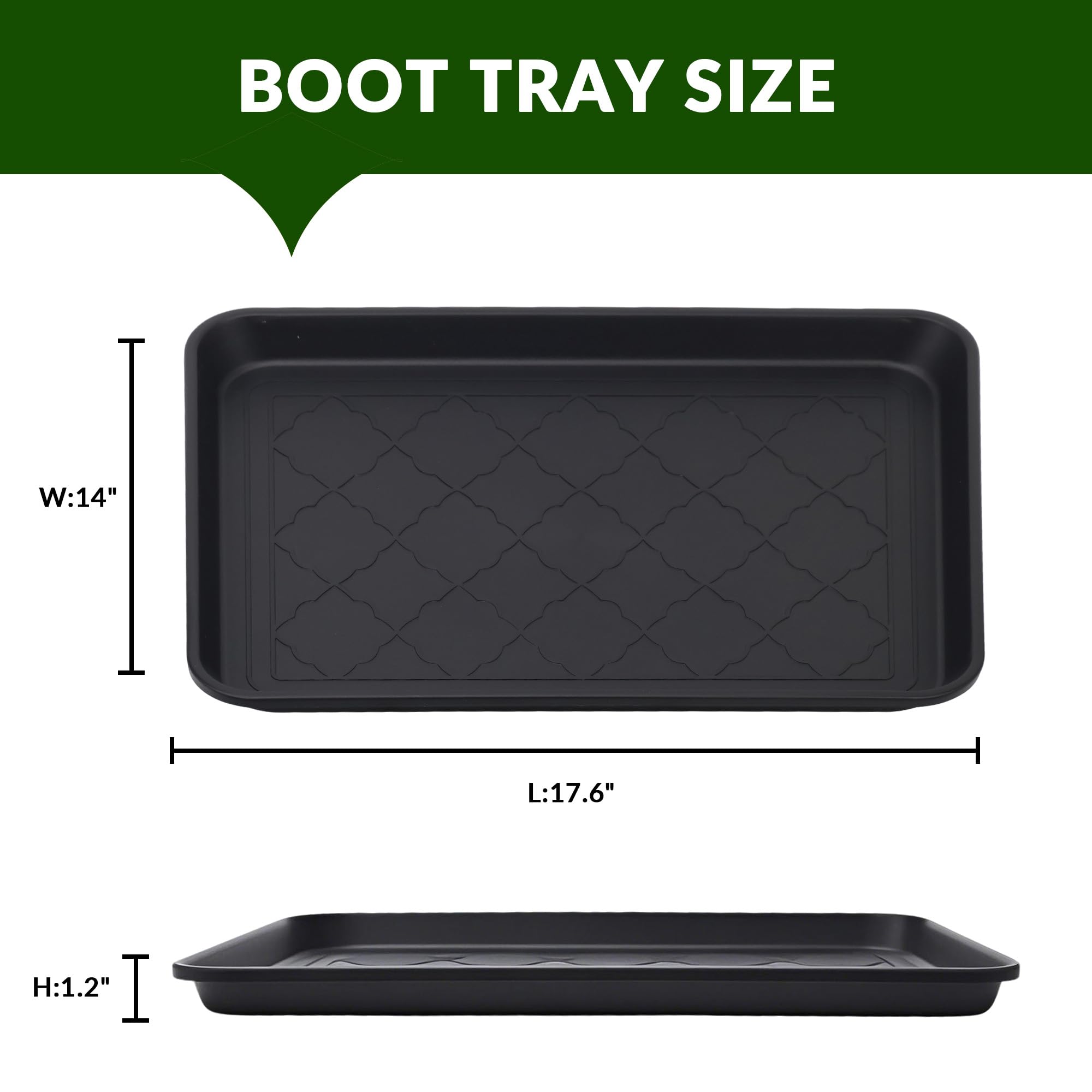 Finorder all-weather boot tray with anti-slip pads securing surfaces