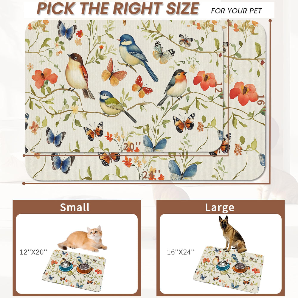 FIOUQINE absorbent mat catches spills keeping paws dry during meals