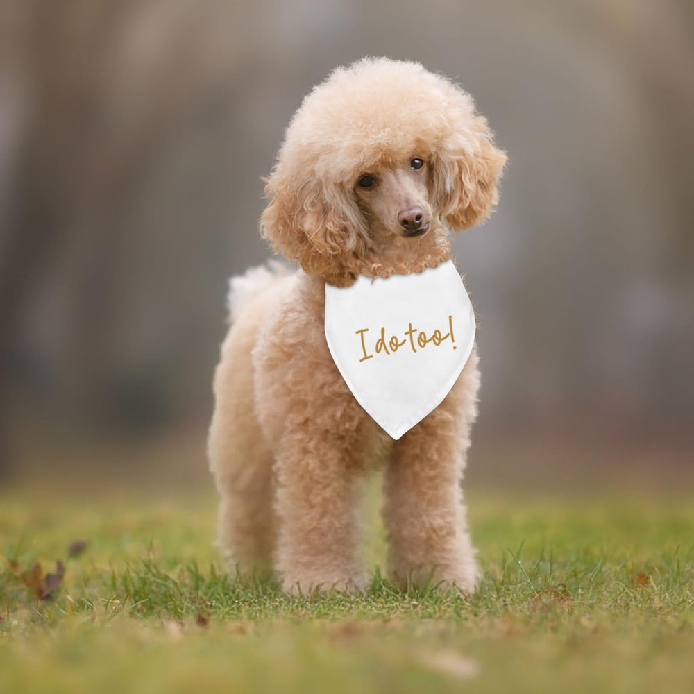 Fipsieneml puppy wedding-outfit bandana adds trendy, photo-ready style.