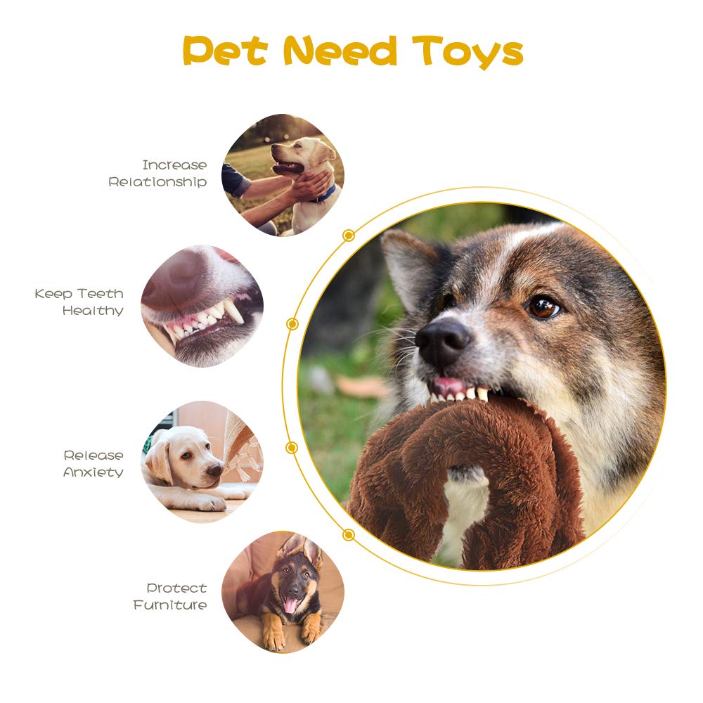 FIREOR dog squeak toy bundle woodland squirrel—durable no-stuffing design reduces mess.