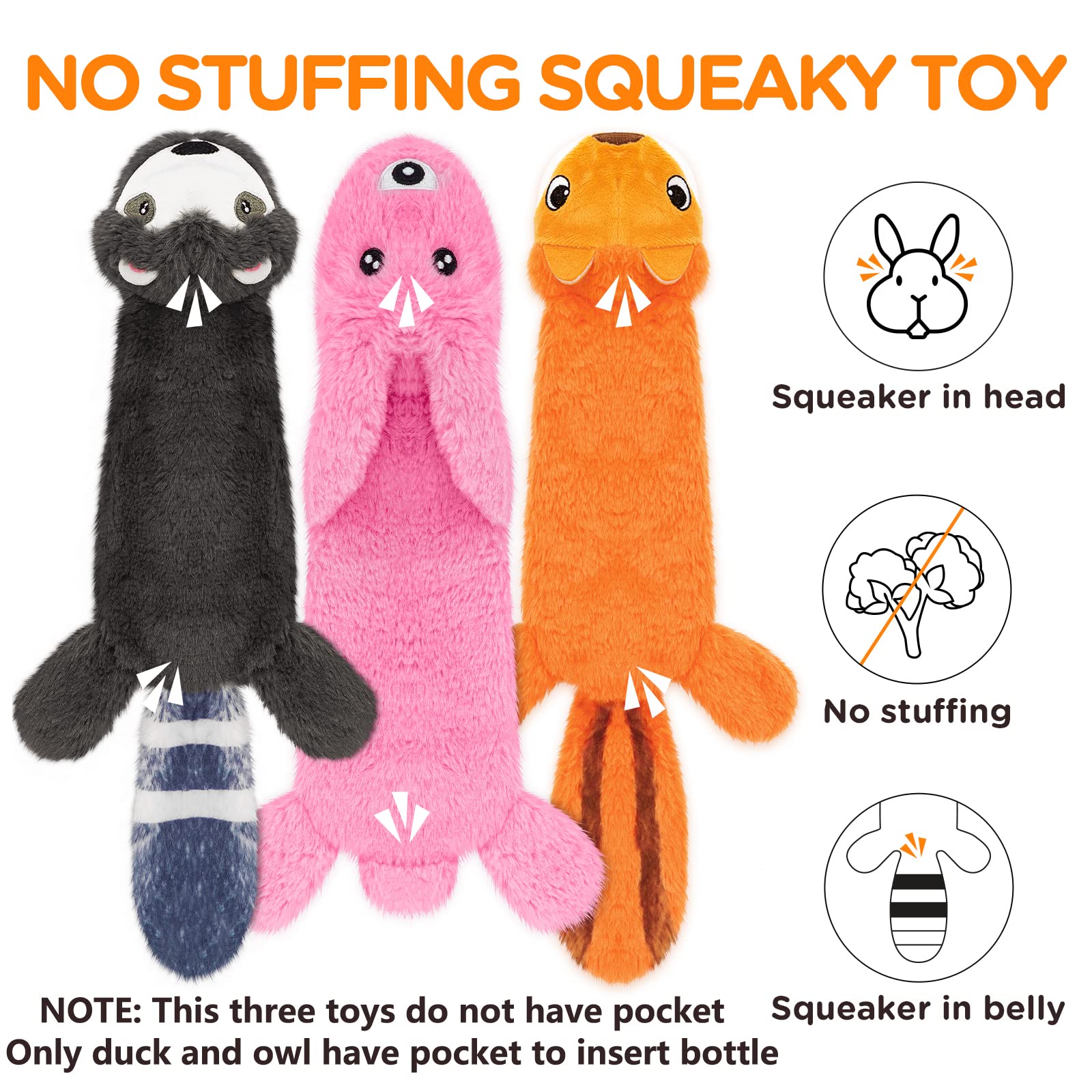 Fireor duck squeak toy with pocket for bottle insertion.