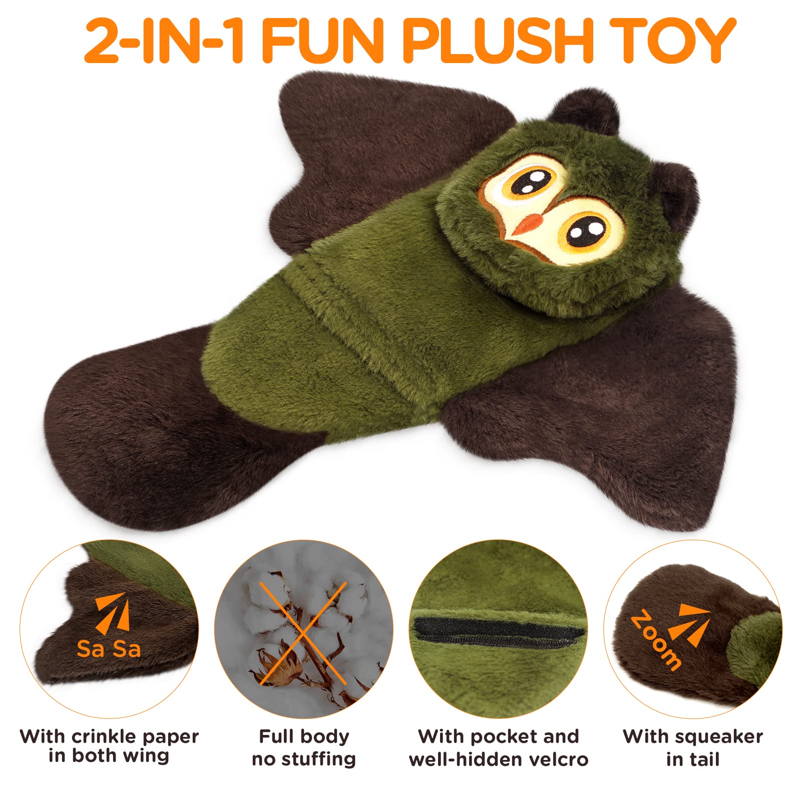 Fireor raccoon squeak toy engaging chewing and enrichment.