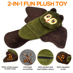 Fireor raccoon squeak toy engaging chewing and enrichment.