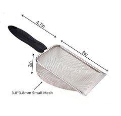 Firsal cat litter scoop with non-stick coating reduces residue for quick cleanup.