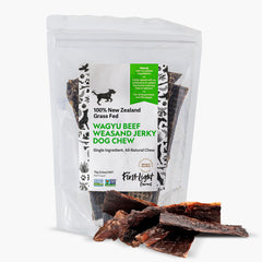 First Light Wagyu Beef Weasands packshot highlights natural, single-ingredient chew for dental health