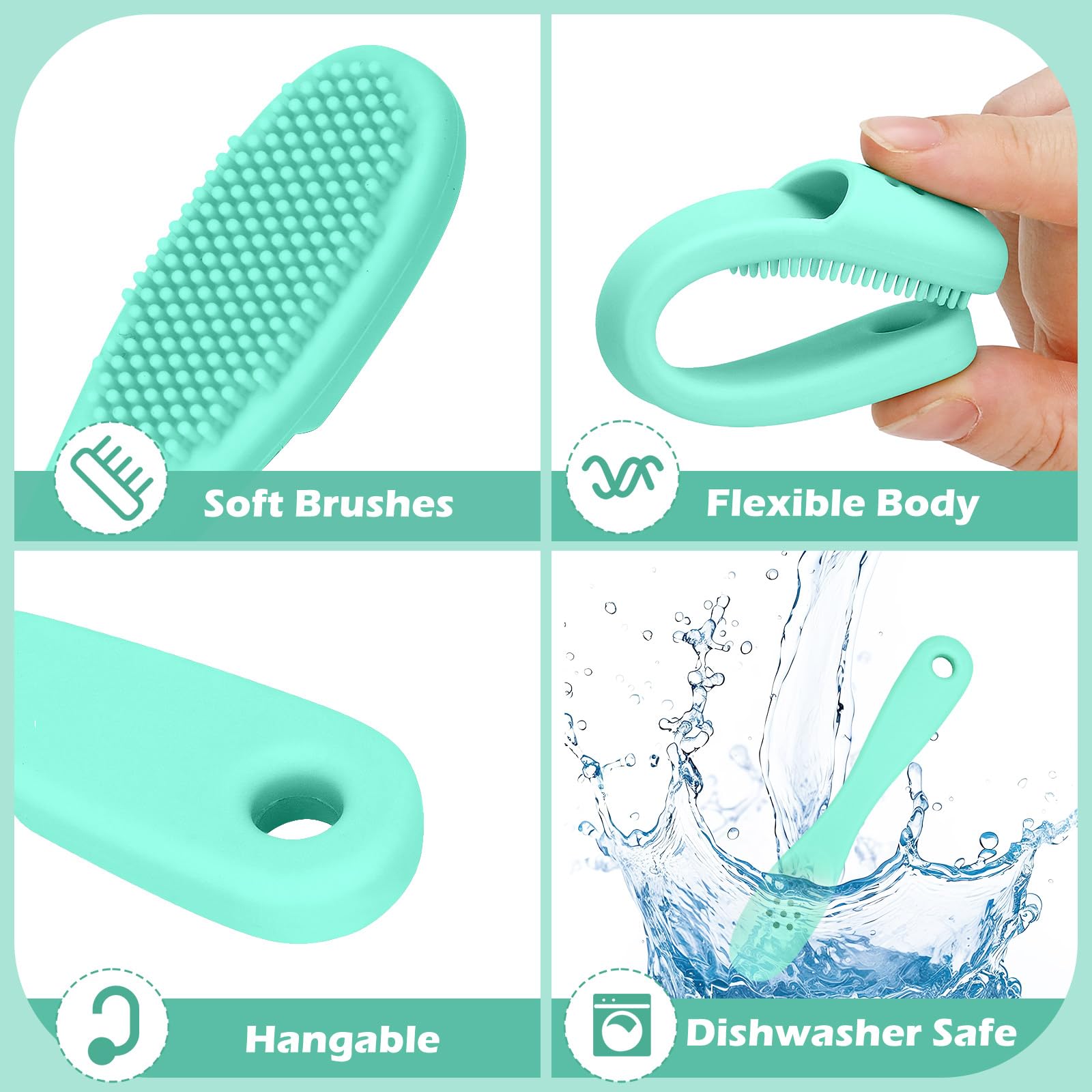 Firstfooby dishwasher safe symbol reveals easy cleaning after brushing sessions.