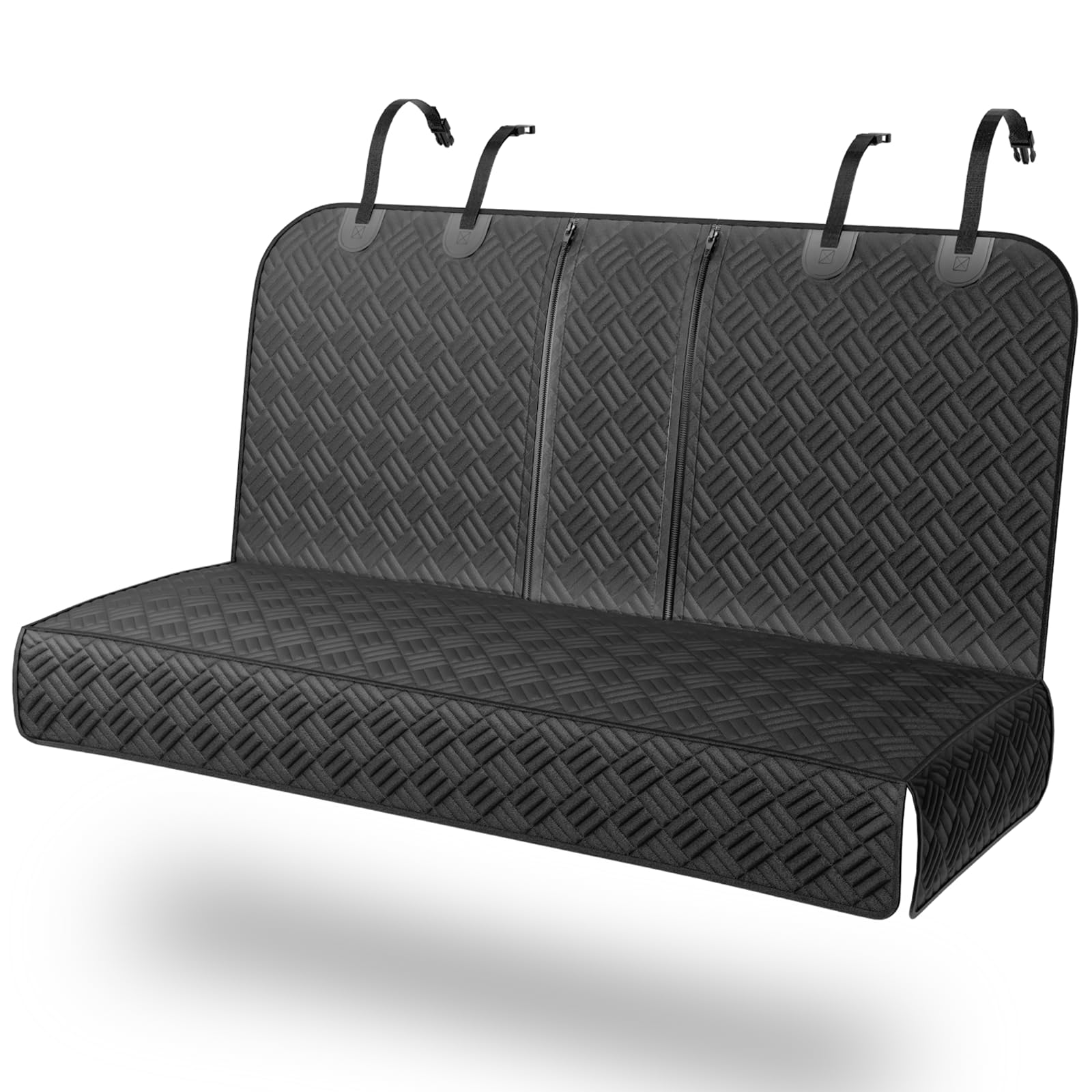 FIRSTWELL dog car seat cover backseat hammock keeps pets secure on road trips.