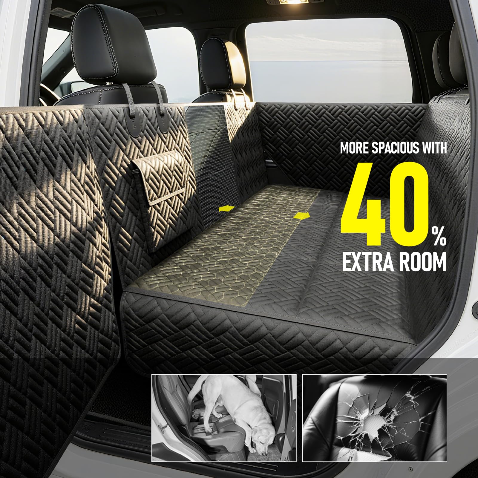 FIRSTWELL dog seat cover easy install with integrated straps