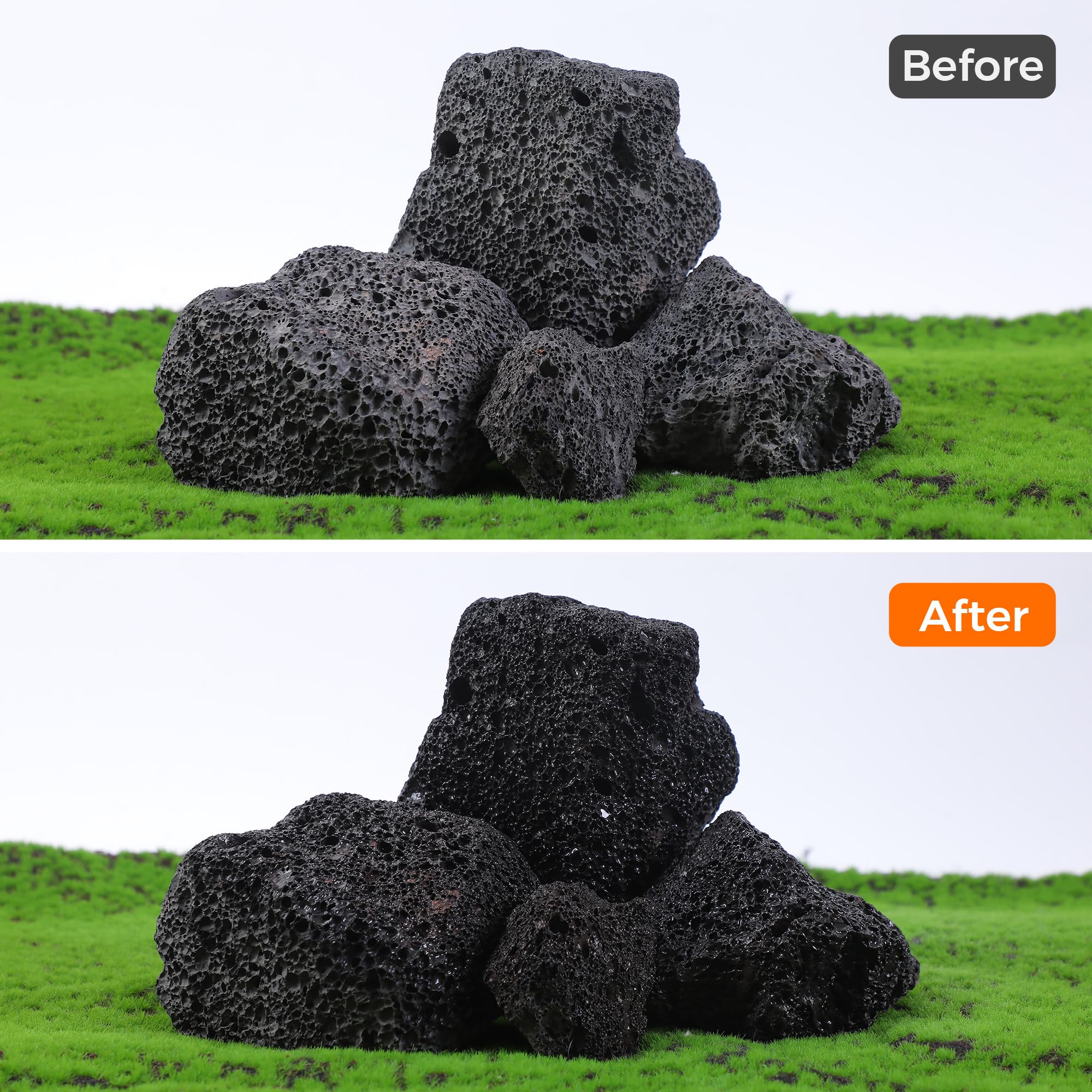 FISCAPE lava rock 2-6 inch stones provide versatile placement for creative aquascaping