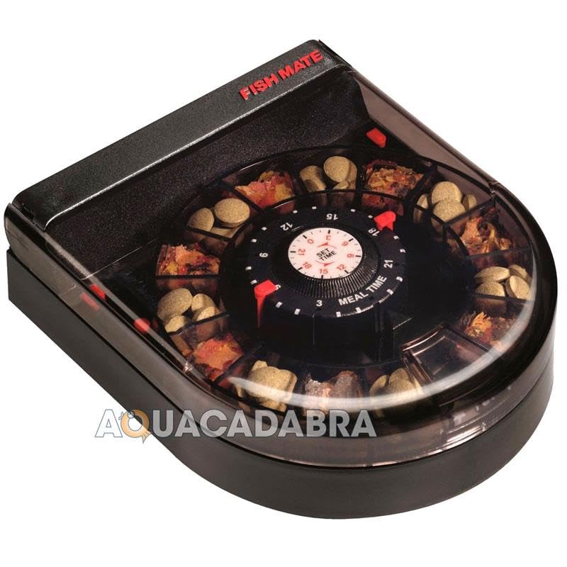 Fish Mate F14 dispensing-portion shows consistent meals for dependable aquarium care.