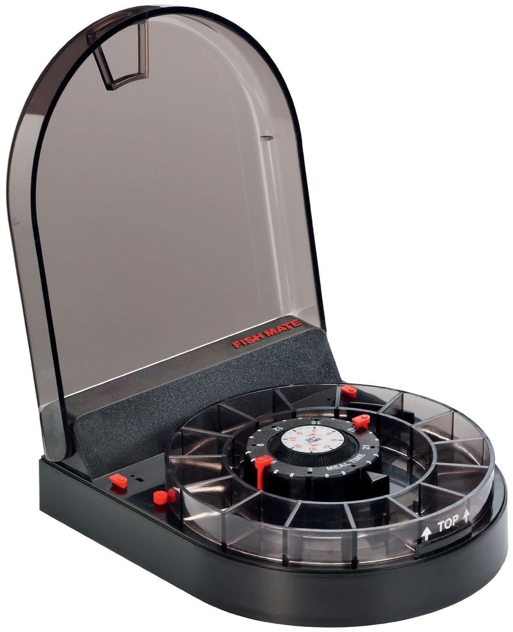Fish Mate F14 timer dial demonstrates precise multi-portion feeding for daily routine.