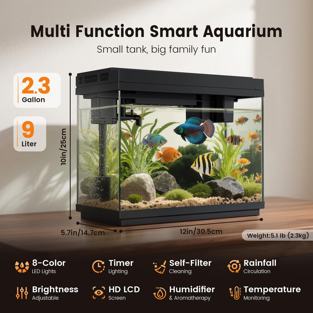 Fishkeeper 2-3G LED panel showing 8-color RGB ambiance