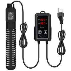 Fishkeeper 300W heater front view demonstrates compact submersible design.