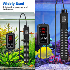 Fishkeeper 300W heater LED display provides precise temperature control.