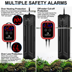 Fishkeeper aquarium heater safety protections guard against overheating, low temps and dry burns.