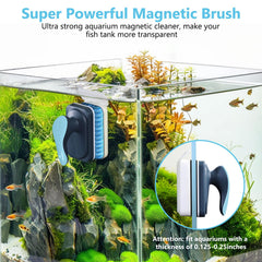Fishkeeper aquarium cleaner inner brush up-close demonstrates effective stubborn algae removal