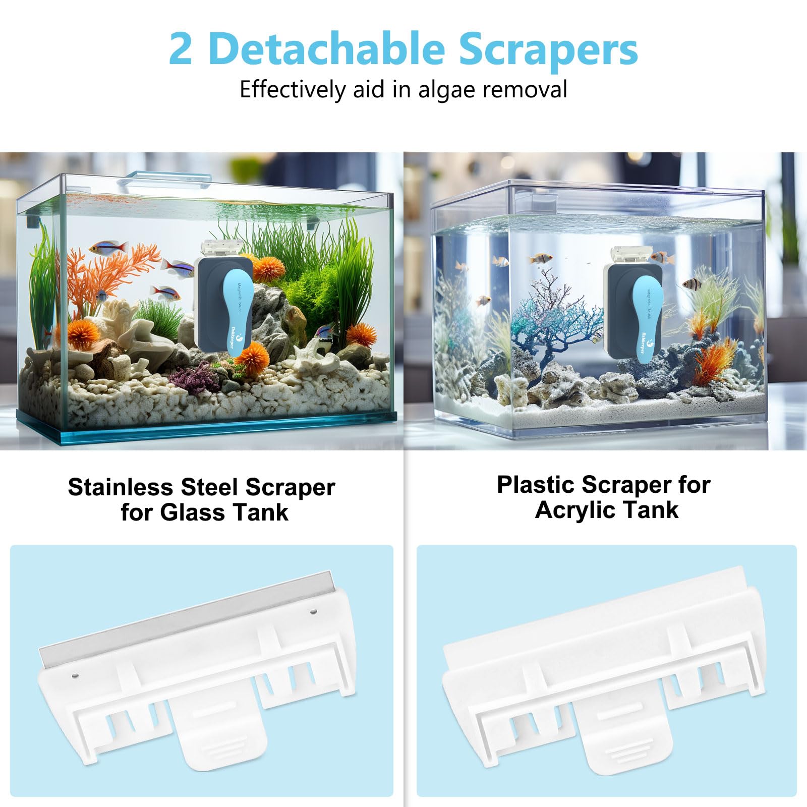 Fishkeeper glass cleaner outer felt pad wipes outside glass for spotless water spots