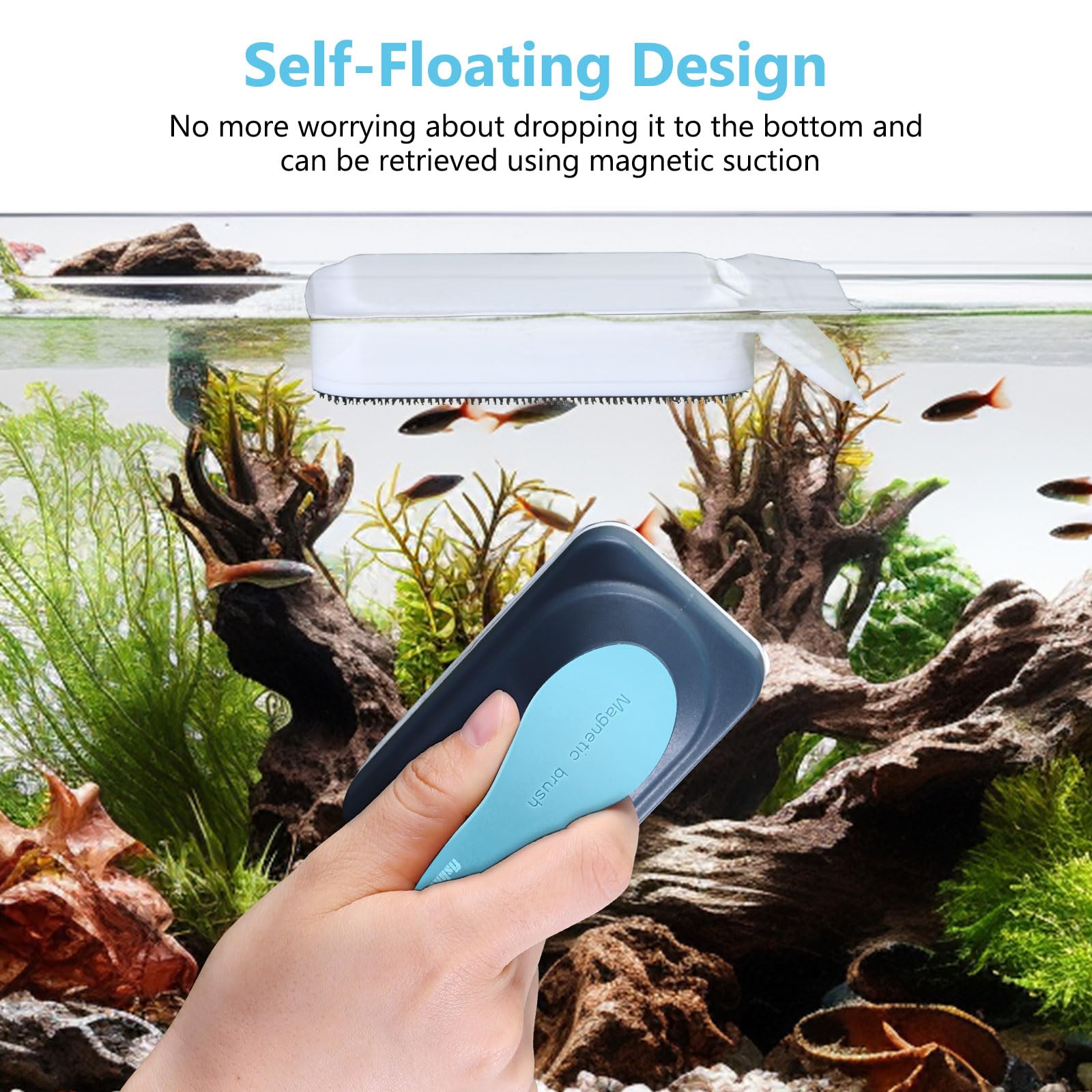 Fishkeeper cleaner detachable stainless steel blade for glass tanks and turtle enclosures