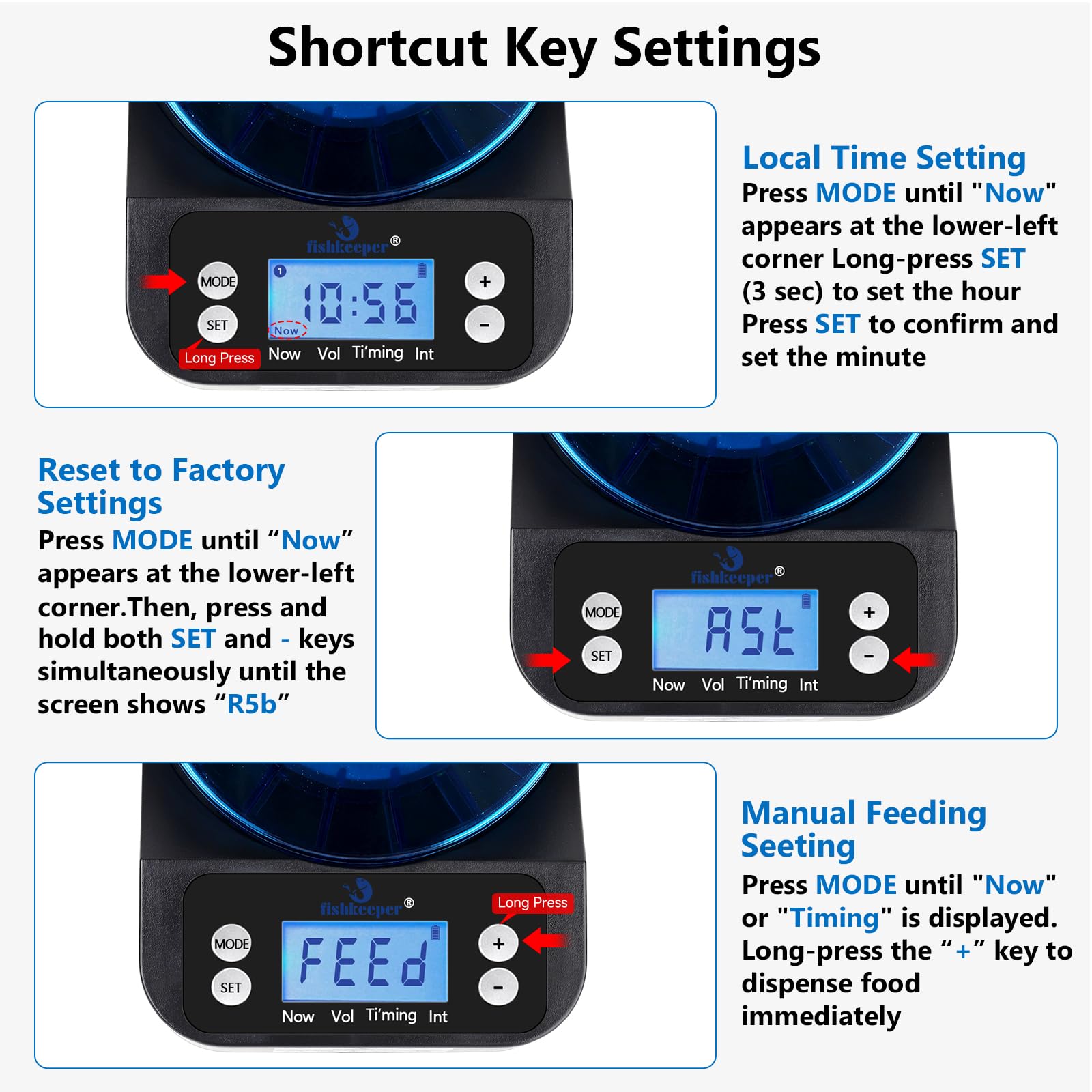 fishkeeper Automatic Feeder operates quietly for a peaceful tank environment.