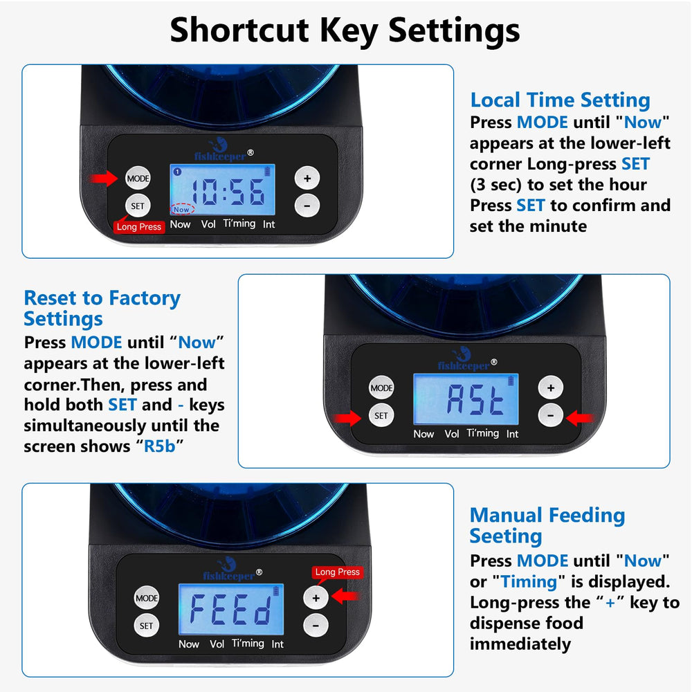 fishkeeper Automatic Feeder operates quietly for a peaceful tank environment.
