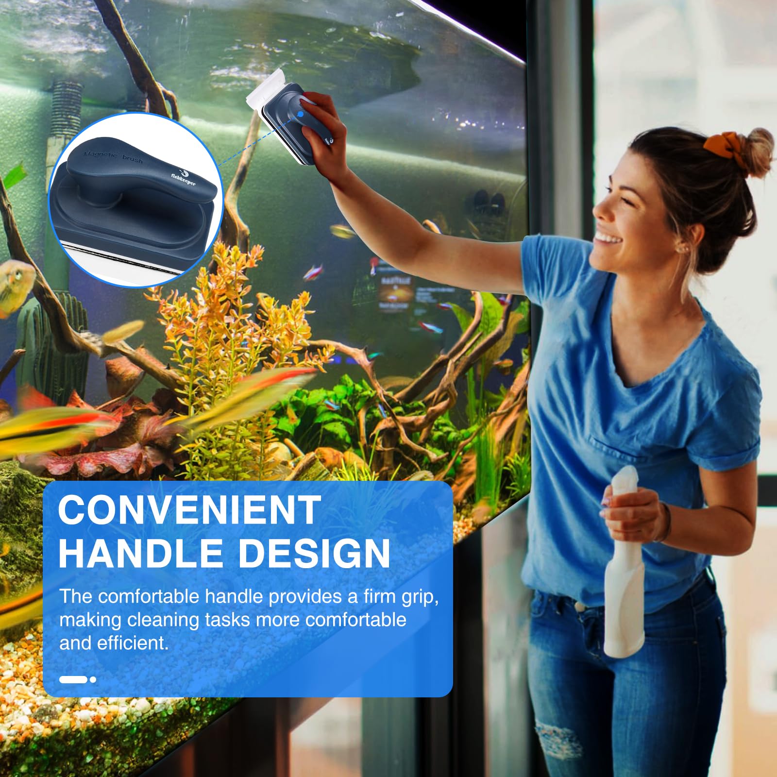 fishkeeper dual-sided cleaning surfaces ready for glass or acrylic tanks