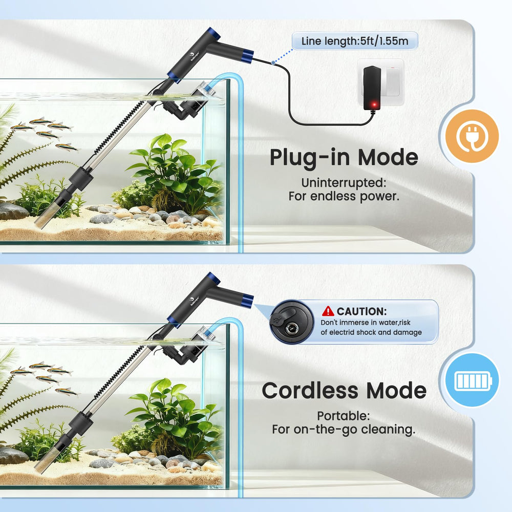 fishkeeper cleaner duckbill intake with guard dislodges biofilm before suction