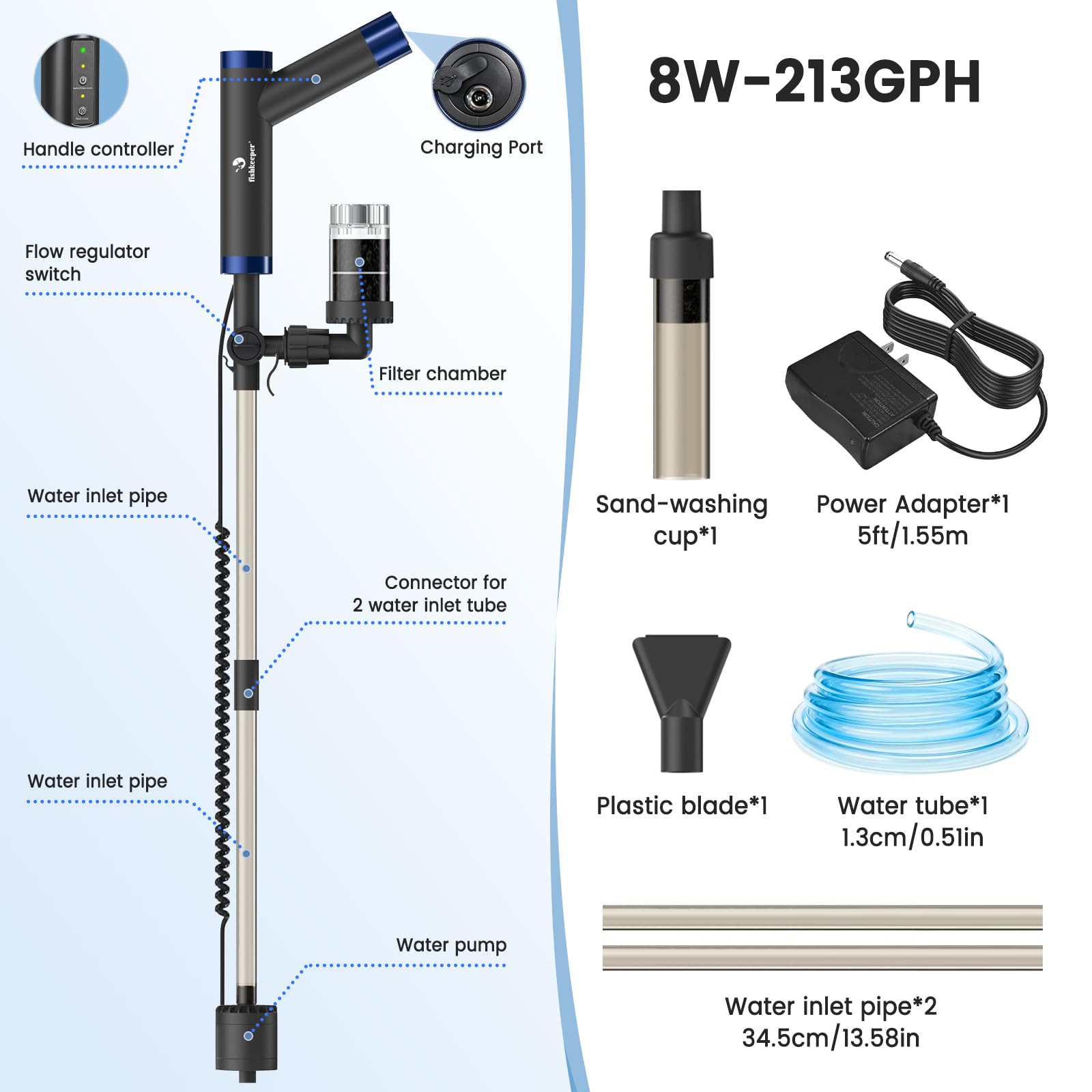 fishkeeper substrate mode cleans substrate while draining water for efficient changes