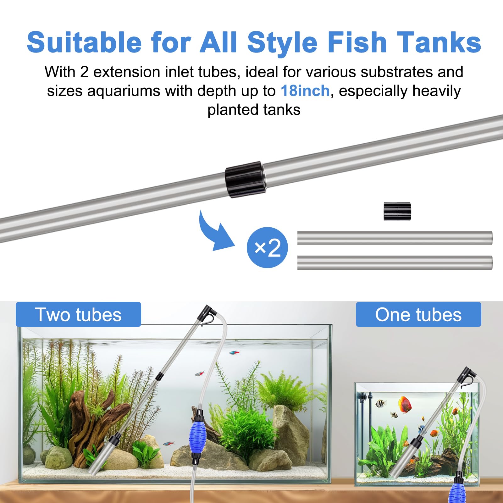 fishkeeper extension tubes reach tight corners under tanks