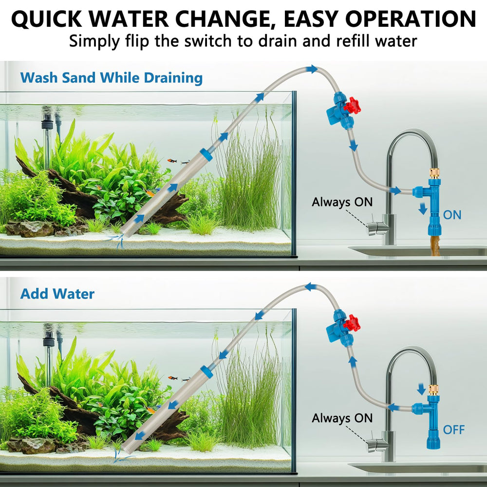 fishkeeper flow adjustable control enables precise water flow during tank maintenance.