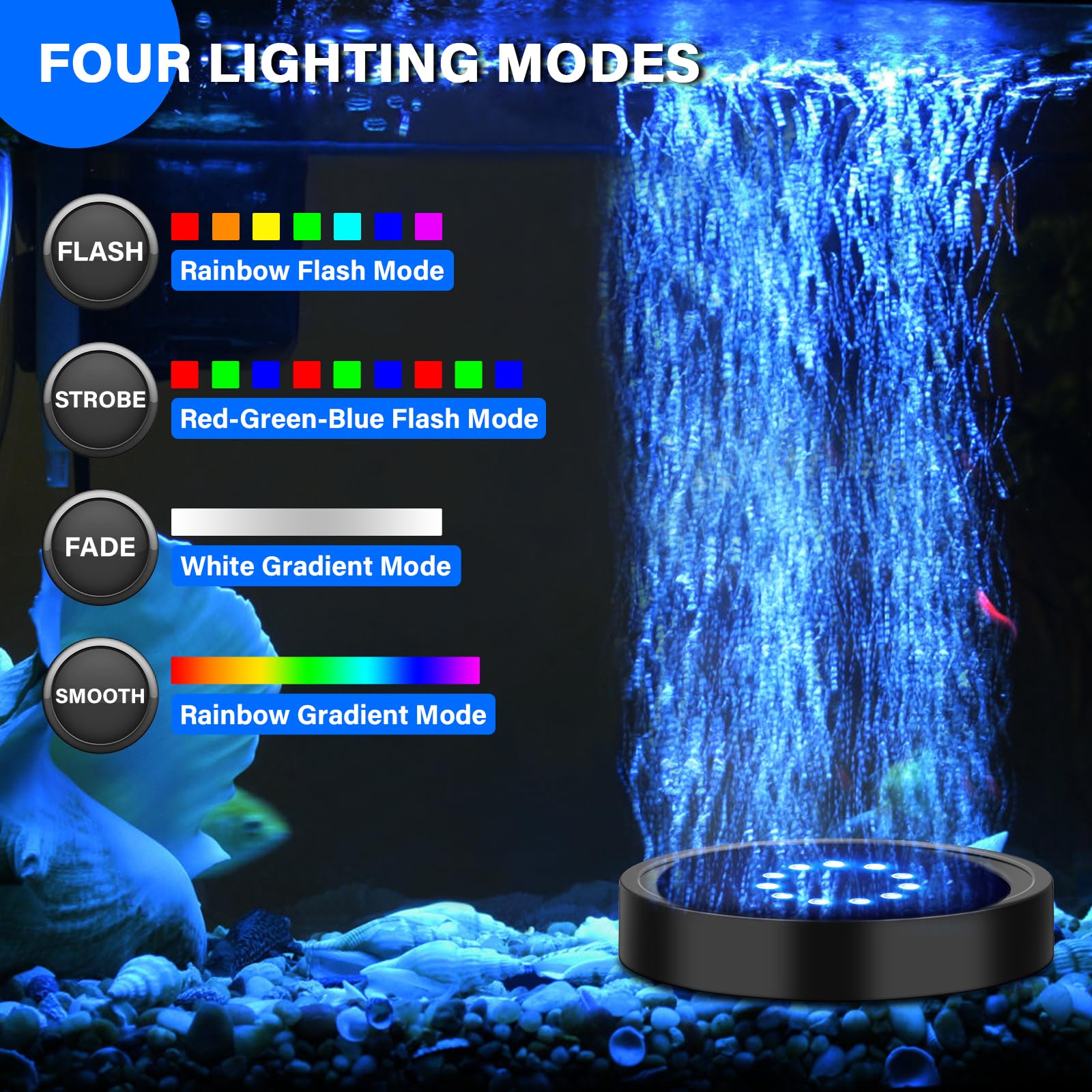 fishkeeper-led bubble light adjustable brightness enhances plant growth visuals