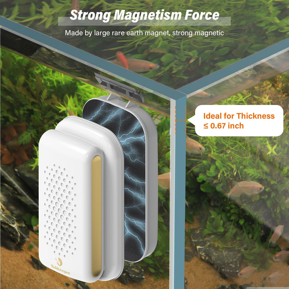 fishkeeper magnetic aquarium cleaner double-sided pad and scraper removes algae efficiently