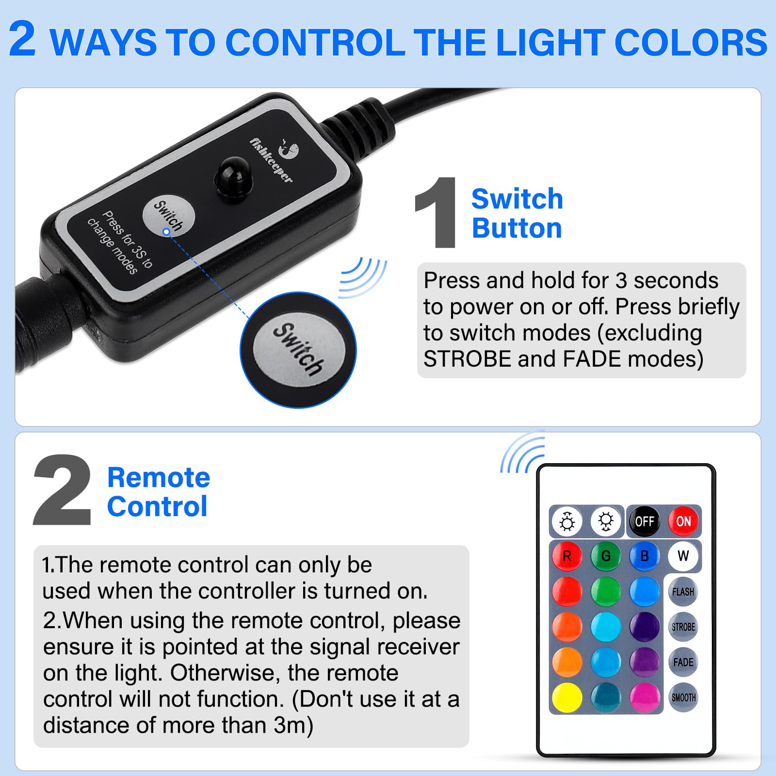 fishkeeper rainbow flash mode creates eye-catching tank accents