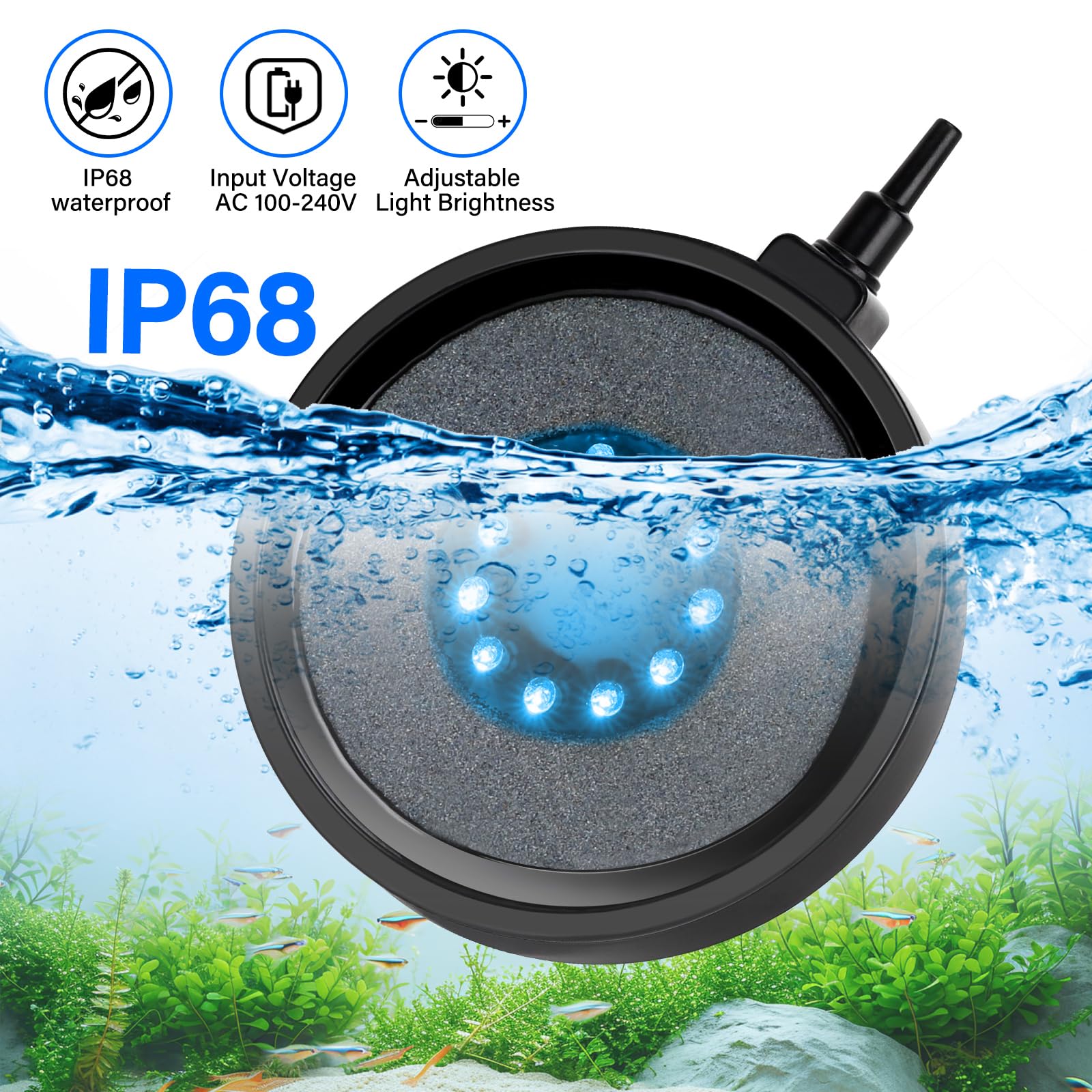 fishkeeper white gradient mode offers soft natural looking aquarium lighting