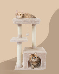 FISH&NAP cat tree spacious platform for elevated watching.