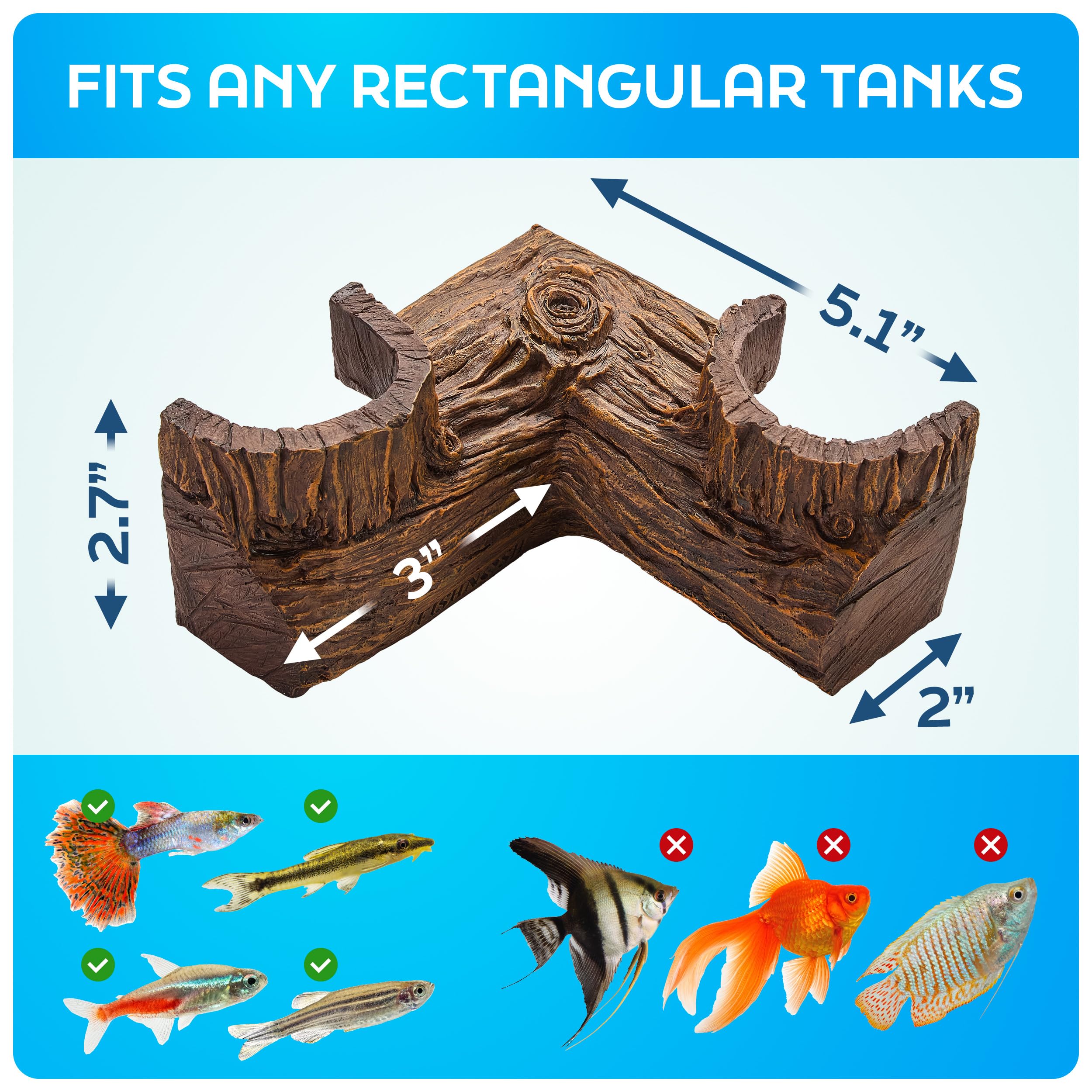 Fishnosh Aquarium Cave BPA-free material ensures safe, pet-friendly decor.