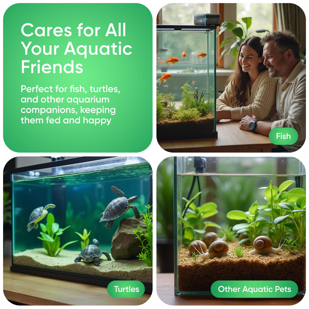 FISHNOSH automatic feeder vacation-friendly option enables hands-off tank care.