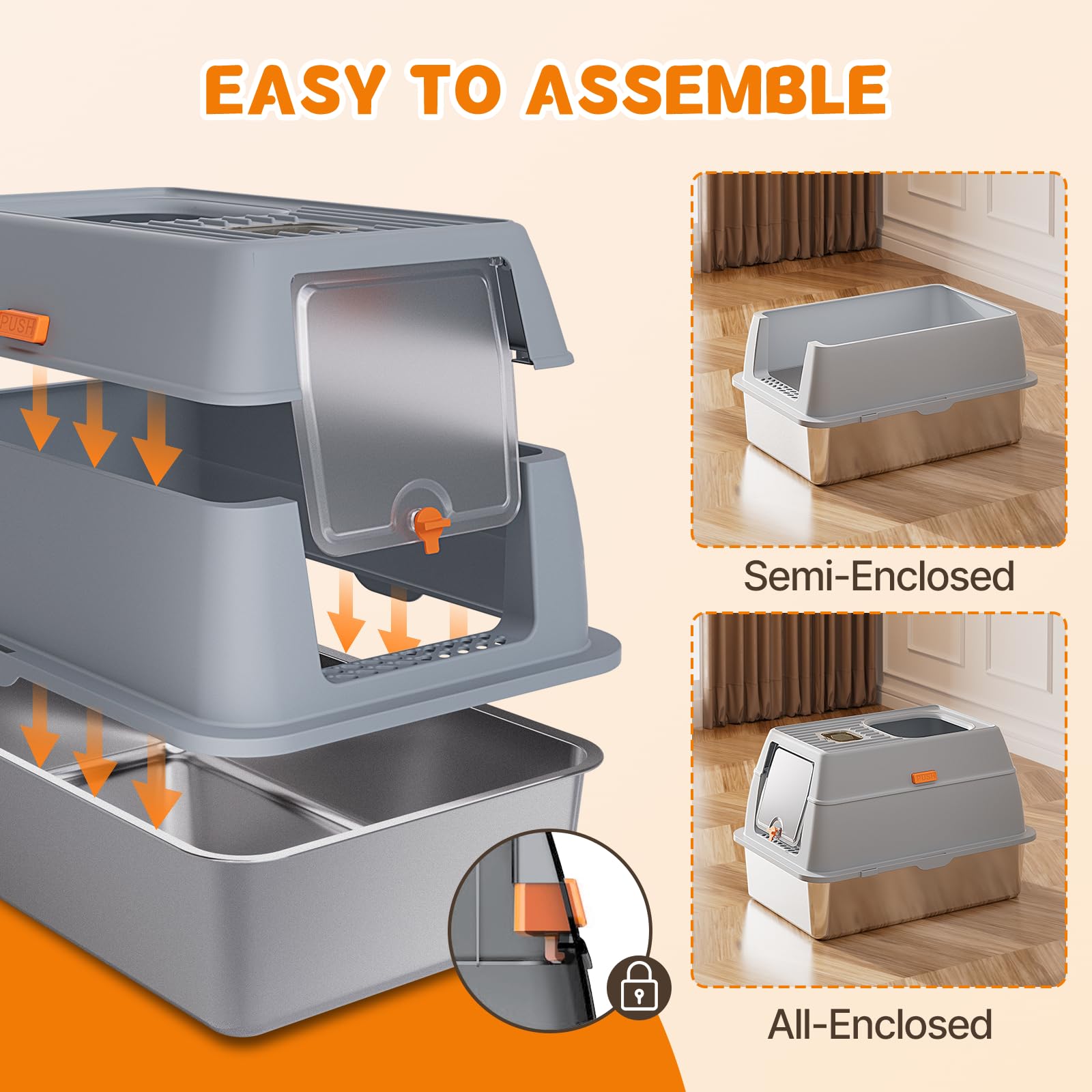 Fitrobust litter box dual-entry design enabling privacy and ventilation.